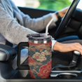 thumbnail image 6 of 40 oz Insulated Tumbler with Handle, Leak-Proof Straw Lid, Stainless Steel Travel Mug for Car & Road Trips - Flower Retro, 6 of 6