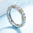 thumbnail image 1 of Trayknick Exquisite Dual Color X Ring Platinum Plated Rhinestone Women Jewelry Accessories US 9, 1 of 6