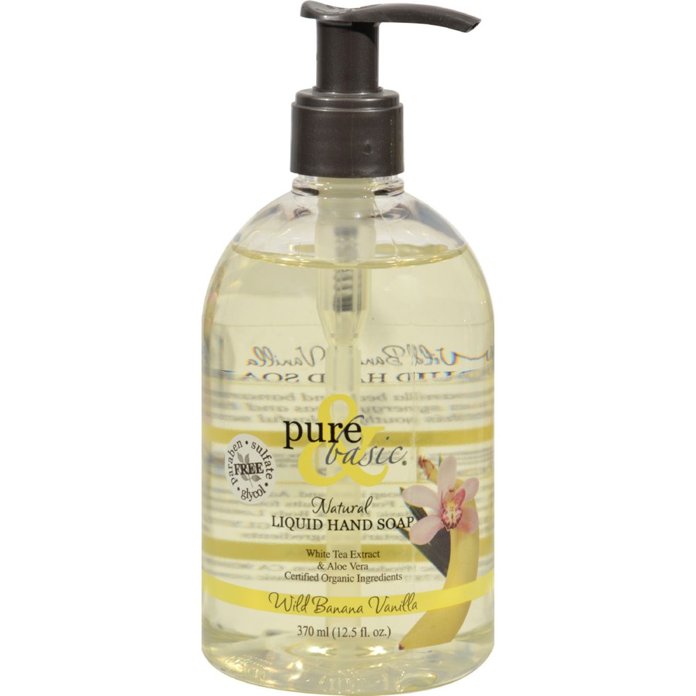 Pure and Basic Natural Liquid Hand Soap Wild Banana Vanilla 12.5 fl oz