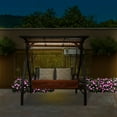 thumbnail image 2 of Patio Porch Swing 2 Person Adjustable Canopy Deluxe Hammock Swing Glider with Solar LED Light and 2 Sunbrella Cushions for Outdoor Garden, Balcony, Backyard by Domi outdoor living, 2 of 7