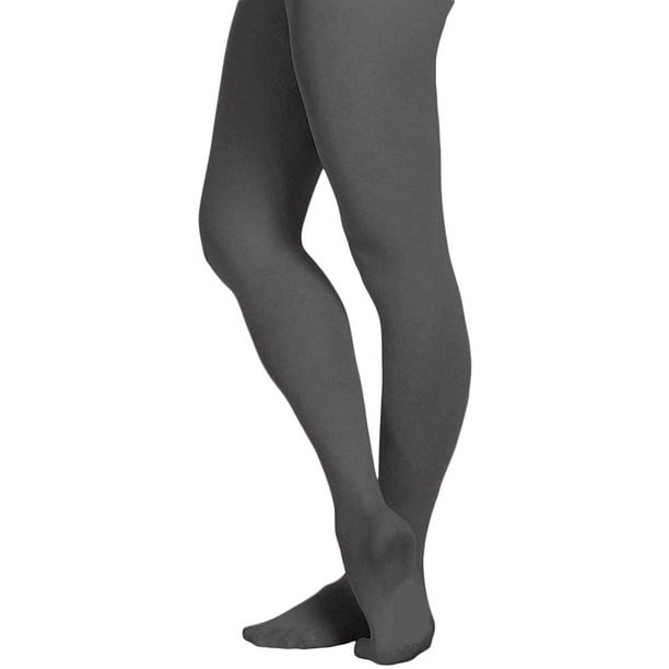 AIMTYD Women's Solid Colored Opaque Microfiber Footed Tights Grey E 