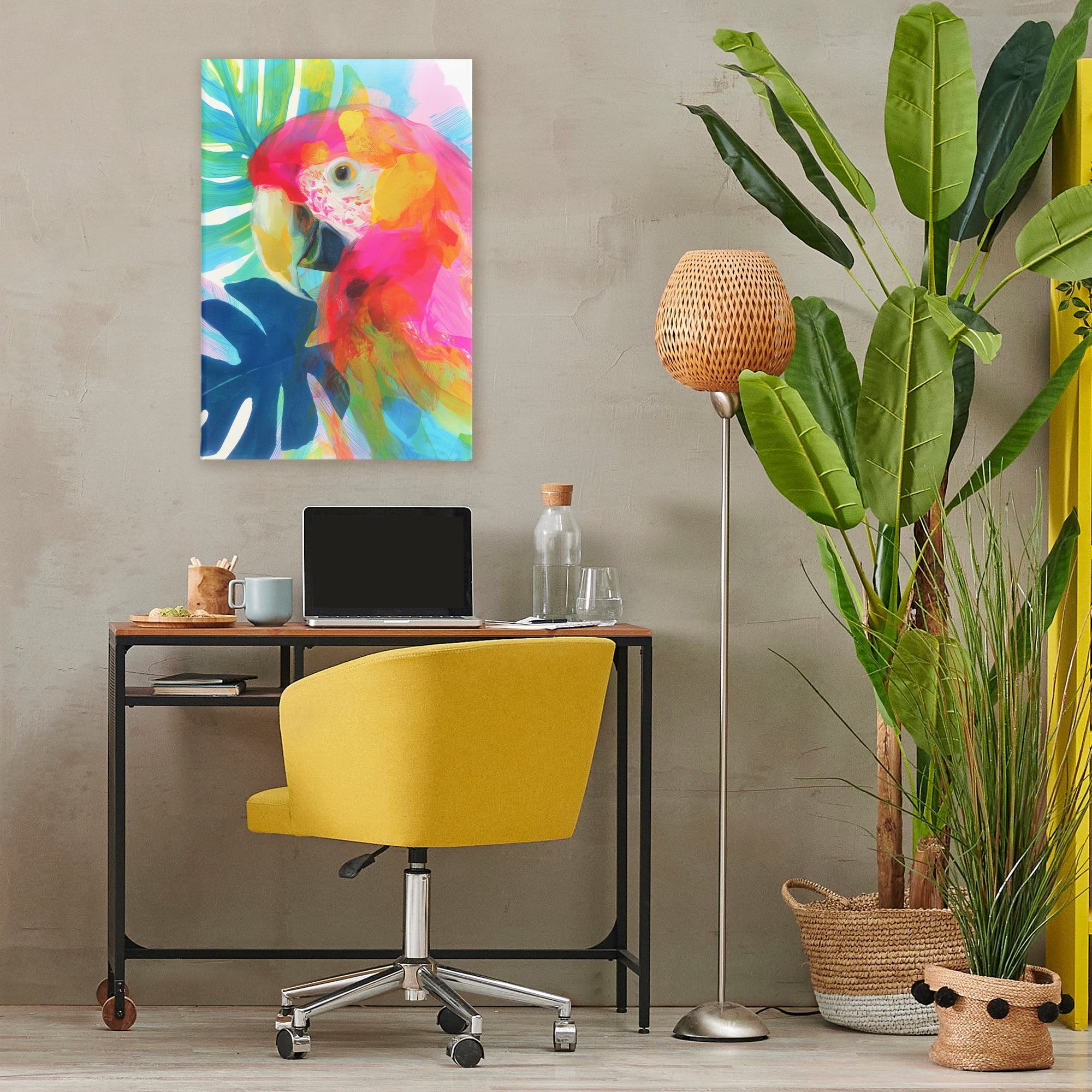 Stupell Industries Scarlet Macaw in Paradise Canvas Wall Art, design by Chromatic Storm Studio