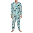 thumbnail image 3 of Fuzoiu Sea Life Print Men's Long-Sleeved Pajama,Lounge Button Down Nightwear,Mens Notch Collar Pajama Set -X-Large, 3 of 7