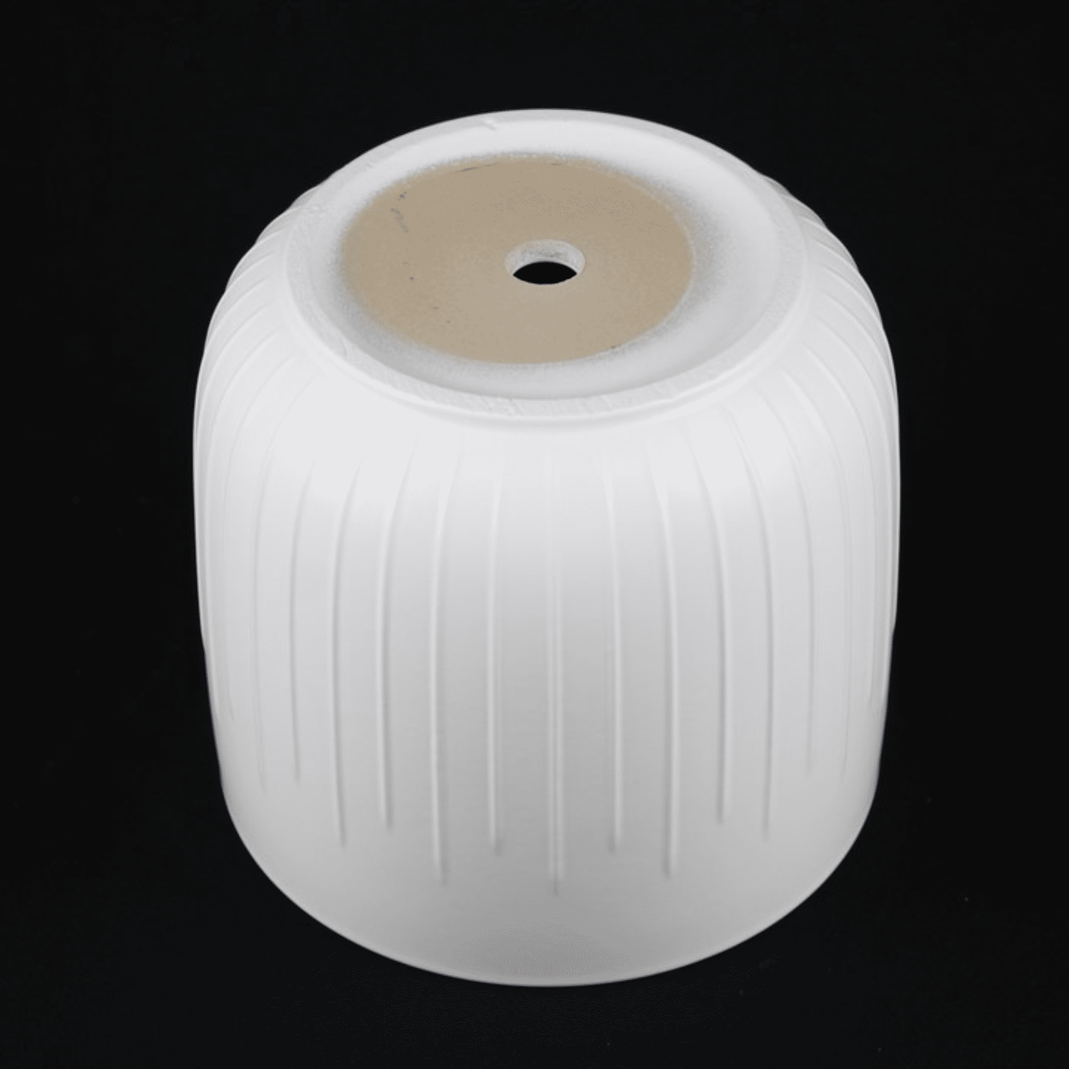 3-Piece White Stoneware Planter Pot Set with Vertical Groove Texture
