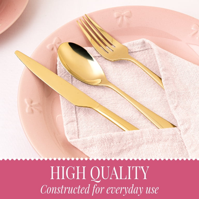 Paris Hilton 20-Piece Gold Stainless Steel Flatware Set photo 6