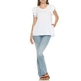 thumbnail image 2 of White Mark Ruffle Sleeve Solid Top (Women's), 2 of 6
