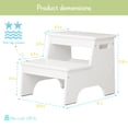 thumbnail image 6 of Wood Step Stool For Bathroom Sink  White Toilet Potty Small Girl Boy 2 Stepping With Handle Kitchen Counter Bedroom Closet, 6 of 6