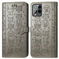 thumbnail image 6 of Allytechgroup Flip Wallet Case [Cat & Dog Cute Embossed Pattern] for T-Mobile REVVL 6 Pro 5G with Card Slots Cash Holder, Stylish Magnetic Clasp Shockproof Kickstand Cover with Hand Strap, Gray, 6 of 6