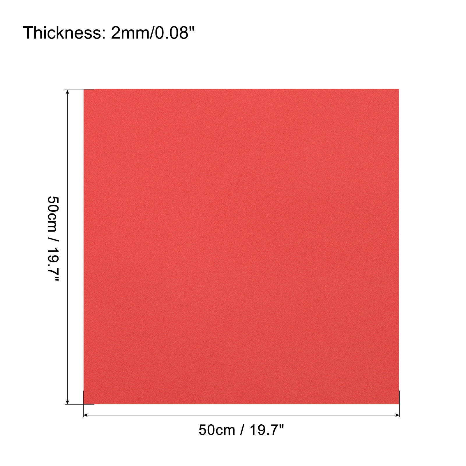 Uxcell EVA Foam Sheets Red 19.7 Inch x 19.7 Inch 2mm Thick Crafts Foam Sheets for Costumes, Arts and Crafts Projects Pack of 5