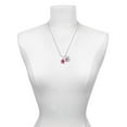 thumbnail image 3 of Delight Jewelry Silvertone Hot Pink and Purple Plumeria Flower Silvertone Script Initial Disc - K - Charm Necklace, 20"+3", 3 of 4