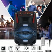 Dazone Wireless FM Speaker, 8 Subwoofer Portable Bluetooth Speaker, 1,000W Loud Sound PA System LED USB Party Stereo Wireless, 1000W