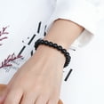thumbnail image 4 of Pulsera de piedra de subgrafito con personalidad, pulsera de cuentas redondas de un solo círculo para hombres y mujeres, pulsera de moda, 4 of 5