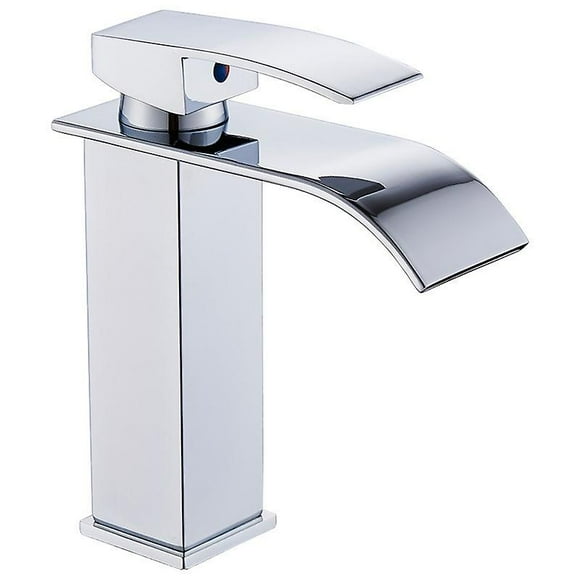 Modern Waterfall Bathroom Faucet, Elegant Design Waterfall Sink Faucet, Brass Bathroom Mixer Tap, Hot And Cold Water Available, Chrome Waterfall Fauce