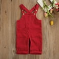 thumbnail image 2 of Spewahor Toddler Baby Corduroy Suspender Rompers Solid Color Adjustable Strap Pockets Overalls Infant Newborn Spring Autumn Button Trousers 6 12M 1Y 2Y 3Y 4Y 5Y, 2 of 9