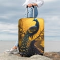 thumbnail image 3 of Lsque Elegant Gold Leaf Peacock Printed Luggage Cover, Travel Luggage Protector,Scratch and Dirt Resistant, Fits 18-32 Inch Luggage - Small, 3 of 9