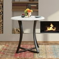 thumbnail image 2 of Metro 36"  Faux White Marble Top Dining Table in Black Metal Base, 2 of 5