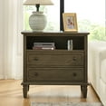 thumbnail image 2 of Tina's Home 27" Tall Wood End Table with Charging Station, 2 Drawer Side Table with Power Outlet for Living Room Kona, 2 of 11