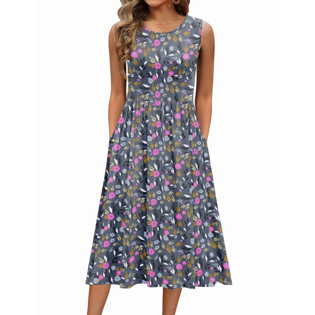 Vestido Zeagoo para mujer, casual, sin mangas, primavera-verano