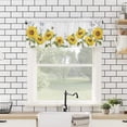 thumbnail image 5 of Window Valance Rod Pocket Panel for Kitchen Bedroom Window Watercolor Yellow Sunflowers and Butterflies Valances Short Curtain Bathroom Treatment Drapes White, 5 of 5