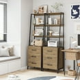 Homfa 3Tier Ladder Bookshelf with Open Shelves and 3 Drawers, Tall