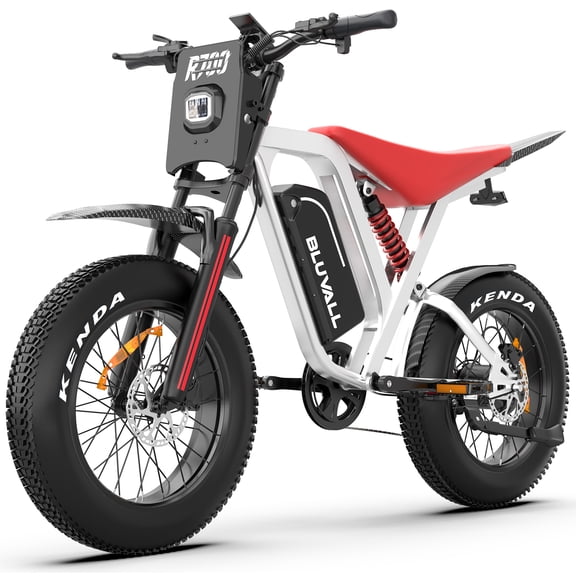 Bluvall 2500W Peak Electric Bike for Adults, 20” Fat Tire Mountain Ebike, Dual Hydraulic Brake Electric Off-Road Bicycles,52V 25AH 7-Speed All Terrain E-Bikes,UL2849