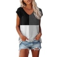 thumbnail image 1 of EQWLJWE Hauts d'Été pour Femmes Hauts pour Femmes Liquidation Femmes Décontracté Imprimé Manches Courtes Col Rond Blouse T-shirt, 1 of 6