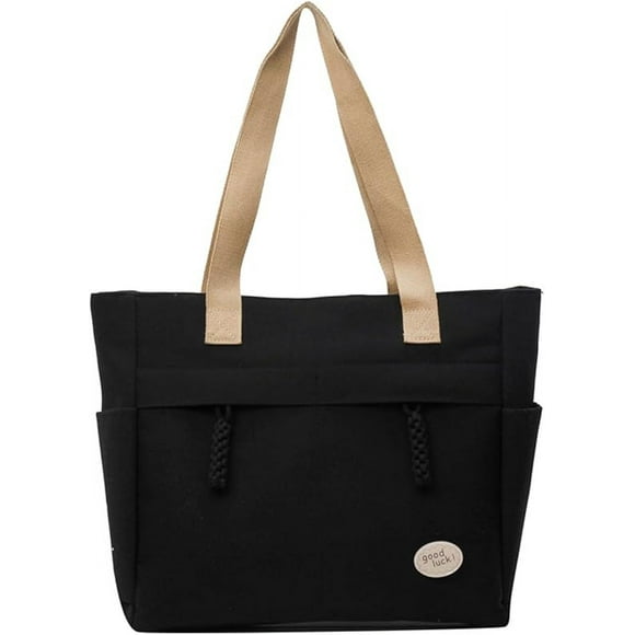 Tote Bag For Women Canvas Tote Bag Work Bags For Women Tote Bag With Zipper Handbags For Women Large Tote Bag(Black)