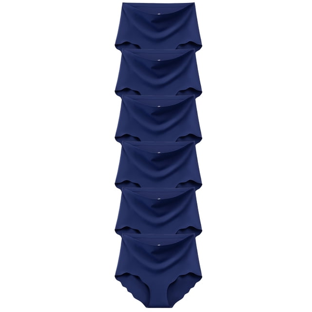 ManxiVoo Womens Solid Color Cotton Underwear Midrise Breathable Panties Multipack Essentials S Size Navy