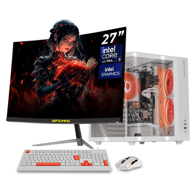 Computadora Escritorio Completa IA DXT GAMING Intel Core Ultra 9 285 16GB DDR5 SSD 1TB Monitor Curvo 27 180Hz WIFI White Multitarea Avanzada con IA