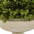 thumbnail image 3 of Benjara 15 Inch Faux Boxwood Topiary Plant in Urn Pedestal Pot, Off White Planter, 3 of 5