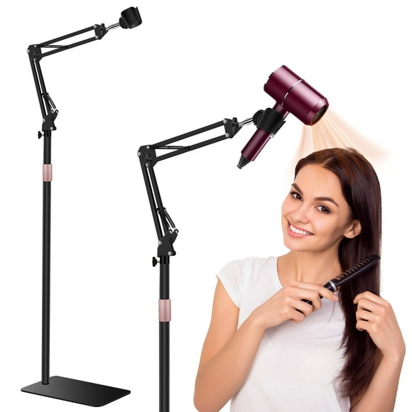 Vivnoon Hair Dryer Stand, 1.68M Height Adjustable, Hands Free Blow Dryer Holder with Heavy Base, 360 Degree Rotating, Work with 99% Dryers, Gift for