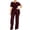 Wine, variant on Women Two Piece Set V Neck Short Sleeve Ruched Asymmetric Solid Elegant Party Fitted Trouser Set Plus Size Formal Navy M