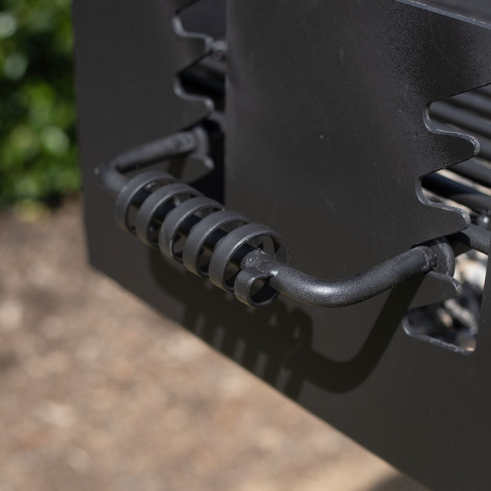 Ash & Ember Park-Style Grill Adjustable Steel Charcoal Grill with Base Anchor Single Post