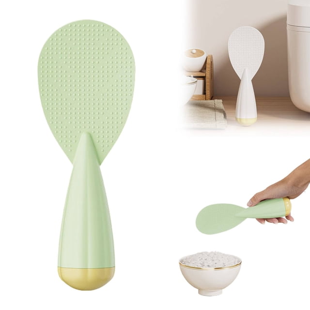 TASTAN Rice Cooker Spoon, Non-Stick Rice Spoon - Heat-Resistant Standing Rice Cooker Spoon | Ergonomic Grip | Perfect for Serving & Scooping Without Sticking, Non-Stick Rice Spoon, Green