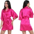 thumbnail image 2 of LYMAYTER‌ Bridal Silk Robe for Women Spa Bathrobe Bride & Bridesmaid Party Sleepwear‌ S-XXXL, 2 of 8