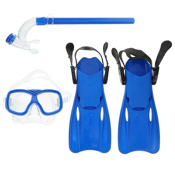 OFFIGAM 1Set Blue Diving Mask for Adults with Lightweight Fins and Anti Leak Snorkel