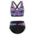 thumbnail image 6 of Niusricy Women 2 Pieces Bikini Swimsuits S-XXL Ladies Fashion Sexy Swimwear Ethnic Style/Stripe/Tie-Dye/Animal Pattern Padded Bra Thong Bottoms Beach Bathing Suit Set for Vacation, 6 of 7