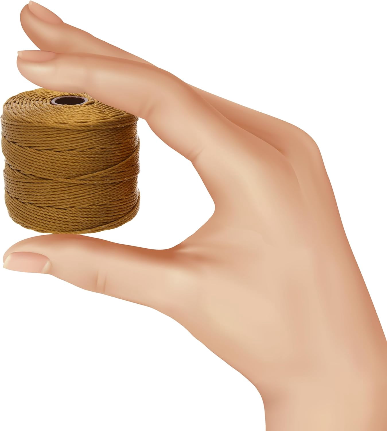 The Beadsmith S-Lon Bead Cord – .5 mm Twisted Nylon Cord, 4 Spools, Antique Gold Color, TEX210, 77 Yards