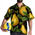 thumbnail image 4 of pear Men's Short Sleeve Button Down Poplin Casual Beach Shirts, 4 of 6
