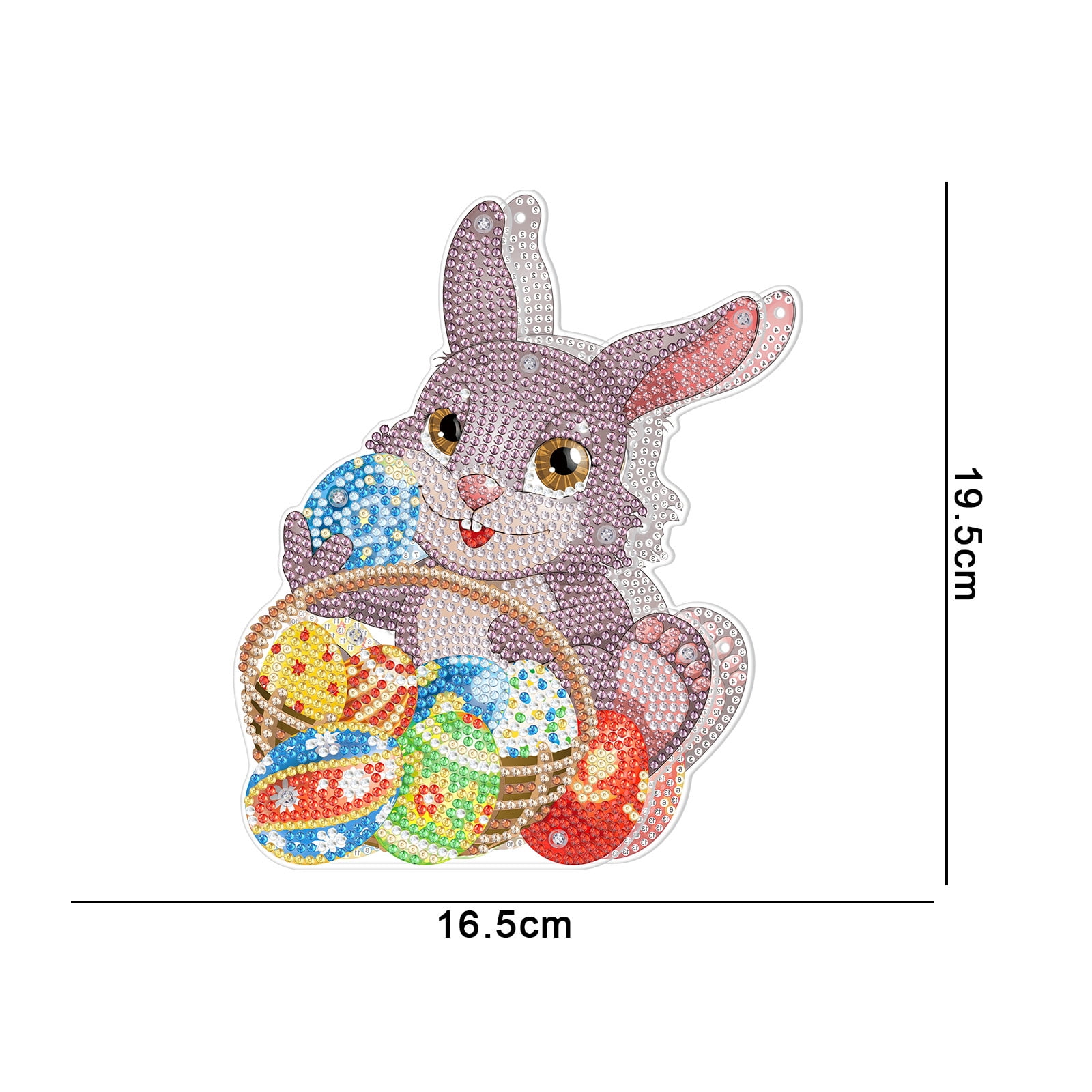 FLOPESN 3Pcs Easter Bunny DIY Diamond Art Painting Ornaments Lamp Kits, Diamond Painting Creative Handmade Bedroom Room Decor Double-Sided Dotted Diamonds