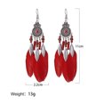 thumbnail image 5 of Pendientes colgantes de plumas sintéticas: Pendientes llamativos étnicos retro Pendientes bohemios, 5 of 5