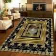 thumbnail image 2 of Black and Gold Rug, Classic and Modern Rugs for Living Room, Small Throw Rug Anti-Slip Easy Clean Low Pile Washable Indoor Mat for Bathroom Doormat Entrance Floor 5x8ft, 2 of 6