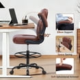 thumbnail image 6 of COOLHUT High Back Office Chair with Flip-Up Armrests, PU Leather Executive Ergonomic Computer Chair, Features Lumbar Support, Adjustable Foot Ring for Standing Desks, Home Offices, Vintage Brown, 6 of 10