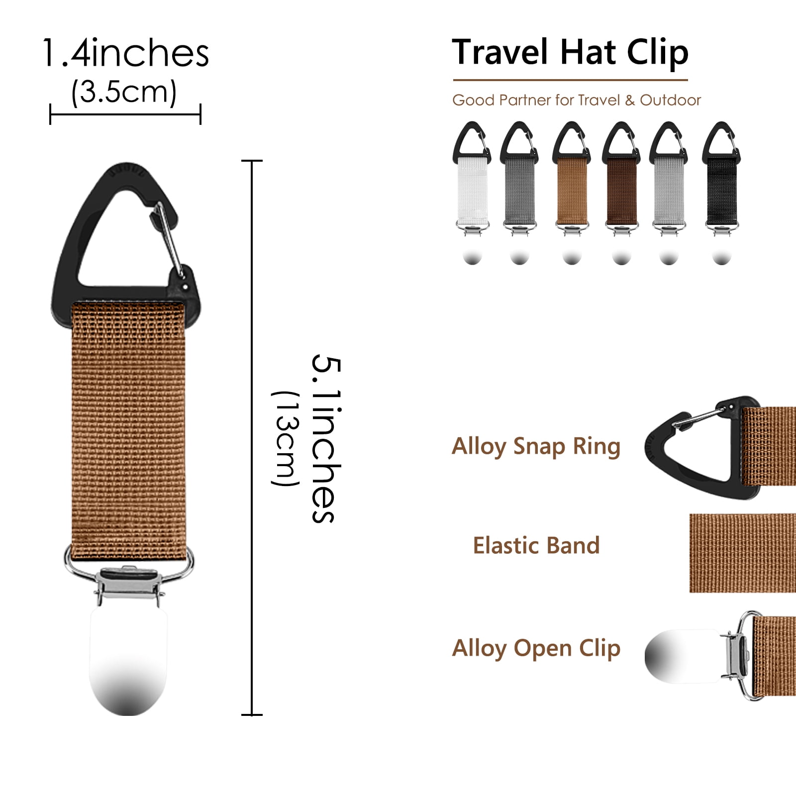 8246 6pcs Hat Clip For Travel Elastic On Bag Luggage Kids Women Buyless Fashion Hat Clip For Travel Elastic Fabric Friendly  main image 3