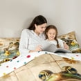 thumbnail image 4 of jejeloiu Cartoon Duck 7pcs Bedding Comforter Set,Rustic Frog Queen Bedding Sets,Country Flower Floral Queen Sheet Sets For Boys Kids,Microfiber Bedroom Decor Reversible, 4 of 8
