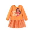 thumbnail image 1 of Vestido Disney Princess Moana para niña pequeña de 4 a 5 años, color naranja, 1 of 7