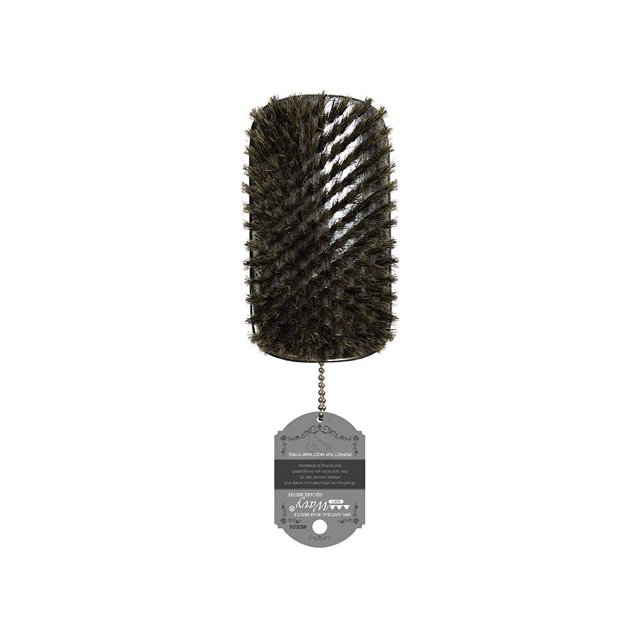 Cepillo ondulado Premium de cerdas suaves, cepillo de pelo de madera gris ondulado, natural 100% jabalí (cuadrado)