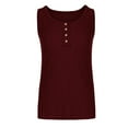 thumbnail image 5 of Drses Women's Sleeveless Henley Tank Tops Ribbed V Neck Button Down T Shirts Summer Slim Fit Tee Tops, 5 of 6