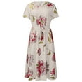 thumbnail image 4 of U.Vomade Robe pour Femme Grande Taille Été Plage Taille à Bande Robe à Manches Courtes Col Ras du Cou Oversize Robes Décontractées, 4 of 7