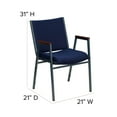 thumbnail image 4 of BizChair Heavy Duty Navy Blue Dot Fabric Stack Chair with Arms, 4 of 11